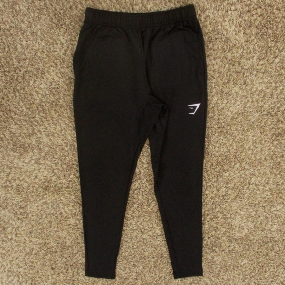 Gymshark Other - Gymshark Joggers Mens Small Black White Crest Sweatpants Workout Athletic Pants